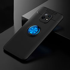 Coque Ultra Fine Silicone Souple Housse Etui avec Support Bague Anneau Aimante Magnetique SD2 pour Xiaomi Redmi 10X 5G Bleu et Noir