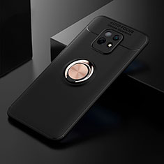 Coque Ultra Fine Silicone Souple Housse Etui avec Support Bague Anneau Aimante Magnetique SD2 pour Xiaomi Redmi 10X 5G Or et Noir