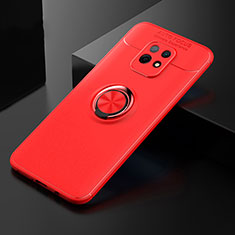 Coque Ultra Fine Silicone Souple Housse Etui avec Support Bague Anneau Aimante Magnetique SD2 pour Xiaomi Redmi 10X 5G Rouge