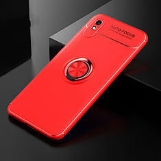 Coque Ultra Fine Silicone Souple Housse Etui avec Support Bague Anneau Aimante Magnetique SD2 pour Xiaomi Redmi 9A Rouge