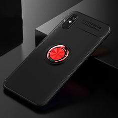 Coque Ultra Fine Silicone Souple Housse Etui avec Support Bague Anneau Aimante Magnetique SD2 pour Xiaomi Redmi 9A Rouge et Noir