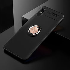 Coque Ultra Fine Silicone Souple Housse Etui avec Support Bague Anneau Aimante Magnetique SD2 pour Xiaomi Redmi 9AT Or et Noir