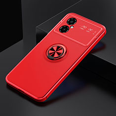 Coque Ultra Fine Silicone Souple Housse Etui avec Support Bague Anneau Aimante Magnetique SD2 pour Xiaomi Redmi Note 11R 5G Rouge