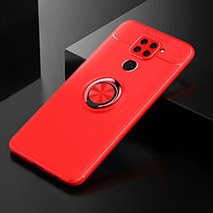 Coque Ultra Fine Silicone Souple Housse Etui avec Support Bague Anneau Aimante Magnetique SD2 pour Xiaomi Redmi Note 9 Rouge