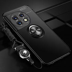 Coque Ultra Fine Silicone Souple Housse Etui avec Support Bague Anneau Aimante Magnetique SD3 pour OnePlus 11 5G Noir