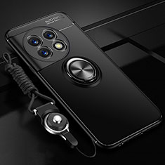 Coque Ultra Fine Silicone Souple Housse Etui avec Support Bague Anneau Aimante Magnetique SD3 pour OnePlus 11R 5G Noir