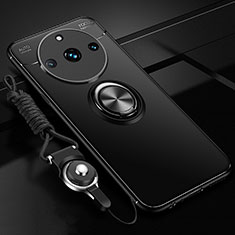 Coque Ultra Fine Silicone Souple Housse Etui avec Support Bague Anneau Aimante Magnetique SD3 pour Realme 11 Pro+ Plus 5G Noir