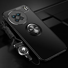 Coque Ultra Fine Silicone Souple Housse Etui avec Support Bague Anneau Aimante Magnetique SD3 pour Vivo X90 5G Noir