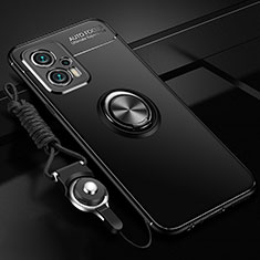 Coque Ultra Fine Silicone Souple Housse Etui avec Support Bague Anneau Aimante Magnetique SD3 pour Xiaomi Poco F5 5G Noir