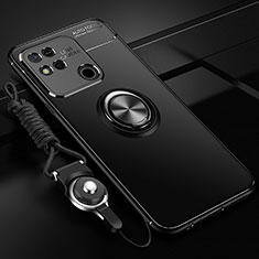 Coque Ultra Fine Silicone Souple Housse Etui avec Support Bague Anneau Aimante Magnetique SD3 pour Xiaomi Redmi 9C Noir