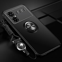 Coque Ultra Fine Silicone Souple Housse Etui avec Support Bague Anneau Aimante Magnetique SD3 pour Xiaomi Redmi Note 11R 5G Noir