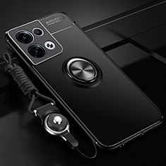 Coque Ultra Fine Silicone Souple Housse Etui avec Support Bague Anneau Aimante Magnetique SD3 pour Xiaomi Redmi Note 13 5G Noir