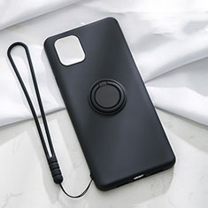 Coque Ultra Fine Silicone Souple Housse Etui avec Support Bague Anneau Aimante Magnetique T01 pour Apple iPhone 11 Noir