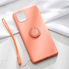 Coque Ultra Fine Silicone Souple Housse Etui avec Support Bague Anneau Aimante Magnetique T01 pour Apple iPhone 11 Orange