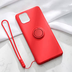 Coque Ultra Fine Silicone Souple Housse Etui avec Support Bague Anneau Aimante Magnetique T01 pour Apple iPhone 11 Rouge