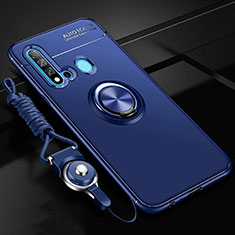 Coque Ultra Fine Silicone Souple Housse Etui avec Support Bague Anneau Aimante Magnetique T01 pour Huawei Nova 5i Bleu