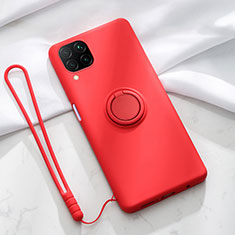 Coque Ultra Fine Silicone Souple Housse Etui avec Support Bague Anneau Aimante Magnetique T01 pour Huawei Nova 6 SE Rouge