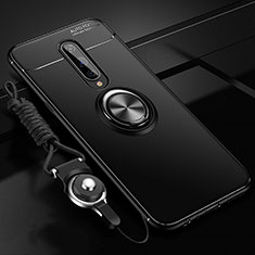 Coque Ultra Fine Silicone Souple Housse Etui avec Support Bague Anneau Aimante Magnetique T01 pour OnePlus 8 Noir