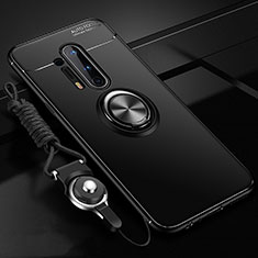 Coque Ultra Fine Silicone Souple Housse Etui avec Support Bague Anneau Aimante Magnetique T01 pour OnePlus 8 Pro Noir