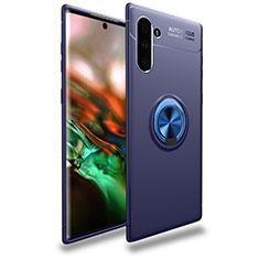 Coque Ultra Fine Silicone Souple Housse Etui avec Support Bague Anneau Aimante Magnetique T01 pour Samsung Galaxy Note 10 5G Bleu