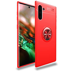 Coque Ultra Fine Silicone Souple Housse Etui avec Support Bague Anneau Aimante Magnetique T01 pour Samsung Galaxy Note 10 5G Rouge