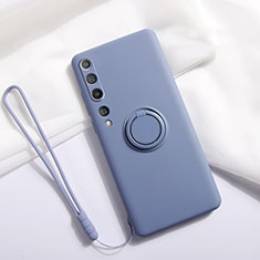 Coque Ultra Fine Silicone Souple Housse Etui avec Support Bague Anneau Aimante Magnetique T01 pour Xiaomi Mi 10 Gris