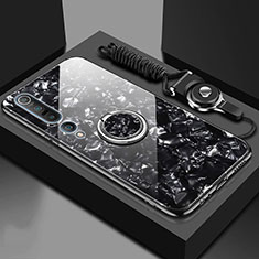 Coque Ultra Fine Silicone Souple Housse Etui avec Support Bague Anneau Aimante Magnetique T01 pour Xiaomi Mi 10 Pro Noir