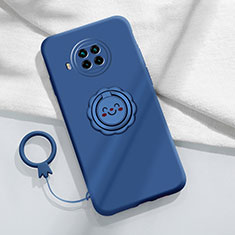 Coque Ultra Fine Silicone Souple Housse Etui avec Support Bague Anneau Aimante Magnetique T01 pour Xiaomi Mi 10T Lite 5G Bleu