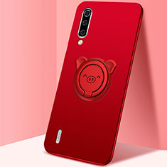 Coque Ultra Fine Silicone Souple Housse Etui avec Support Bague Anneau Aimante Magnetique T01 pour Xiaomi Mi A3 Rouge