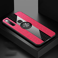 Coque Ultra Fine Silicone Souple Housse Etui avec Support Bague Anneau Aimante Magnetique T01 pour Xiaomi Redmi Note 8 (2021) Rouge
