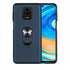 Coque Ultra Fine Silicone Souple Housse Etui avec Support Bague Anneau Aimante Magnetique T01 pour Xiaomi Redmi Note 9 Pro Bleu