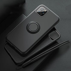 Coque Ultra Fine Silicone Souple Housse Etui avec Support Bague Anneau Aimante Magnetique T02 pour Apple iPhone 11 Pro Noir