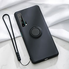 Coque Ultra Fine Silicone Souple Housse Etui avec Support Bague Anneau Aimante Magnetique T02 pour Huawei Honor 20 Pro Noir