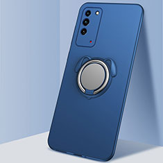 Coque Ultra Fine Silicone Souple Housse Etui avec Support Bague Anneau Aimante Magnetique T02 pour Huawei Honor X10 5G Bleu