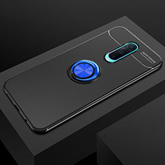 Coque Ultra Fine Silicone Souple Housse Etui avec Support Bague Anneau Aimante Magnetique T02 pour Oppo RX17 Pro Bleu et Noir