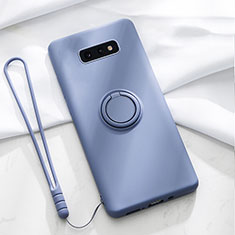 Coque Ultra Fine Silicone Souple Housse Etui avec Support Bague Anneau Aimante Magnetique T02 pour Samsung Galaxy S10e Violet