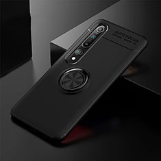 Coque Ultra Fine Silicone Souple Housse Etui avec Support Bague Anneau Aimante Magnetique T02 pour Xiaomi Mi 10 Noir