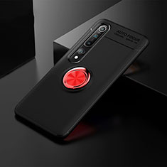 Coque Ultra Fine Silicone Souple Housse Etui avec Support Bague Anneau Aimante Magnetique T02 pour Xiaomi Mi 10 Rouge et Noir