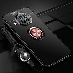 Coque Ultra Fine Silicone Souple Housse Etui avec Support Bague Anneau Aimante Magnetique T02 pour Xiaomi Mi 10T Lite 5G Or et Noir