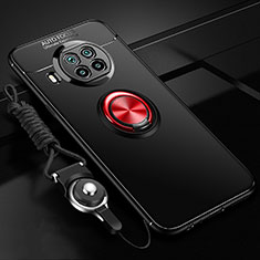 Coque Ultra Fine Silicone Souple Housse Etui avec Support Bague Anneau Aimante Magnetique T02 pour Xiaomi Mi 10T Lite 5G Rouge et Noir