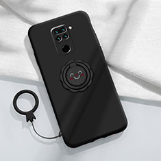 Coque Ultra Fine Silicone Souple Housse Etui avec Support Bague Anneau Aimante Magnetique T02 pour Xiaomi Redmi 10X 4G Noir