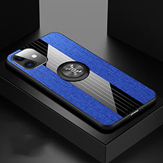 Coque Ultra Fine Silicone Souple Housse Etui avec Support Bague Anneau Aimante Magnetique T03 pour Apple iPhone 11 Bleu