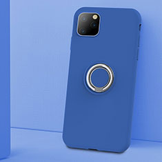 Coque Ultra Fine Silicone Souple Housse Etui avec Support Bague Anneau Aimante Magnetique T03 pour Apple iPhone 11 Pro Bleu