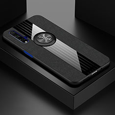 Coque Ultra Fine Silicone Souple Housse Etui avec Support Bague Anneau Aimante Magnetique T03 pour Huawei Honor 20S Noir