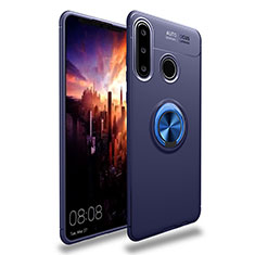 Coque Ultra Fine Silicone Souple Housse Etui avec Support Bague Anneau Aimante Magnetique T03 pour Huawei P30 Lite New Edition Bleu