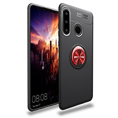 Coque Ultra Fine Silicone Souple Housse Etui avec Support Bague Anneau Aimante Magnetique T03 pour Huawei P30 Lite New Edition Rouge et Noir