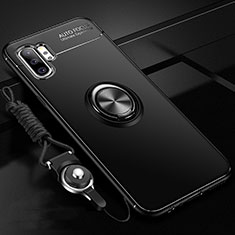 Coque Ultra Fine Silicone Souple Housse Etui avec Support Bague Anneau Aimante Magnetique T03 pour Samsung Galaxy Note 10 Plus 5G Noir