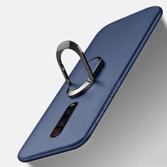 Coque Ultra Fine Silicone Souple Housse Etui avec Support Bague Anneau Aimante Magnetique T03 pour Xiaomi Mi 9T Pro Bleu