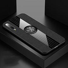 Coque Ultra Fine Silicone Souple Housse Etui avec Support Bague Anneau Aimante Magnetique T03 pour Xiaomi Mi A3 Noir