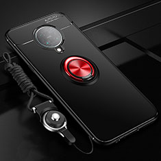Coque Ultra Fine Silicone Souple Housse Etui avec Support Bague Anneau Aimante Magnetique T03 pour Xiaomi Redmi K30 Pro 5G Rouge et Noir